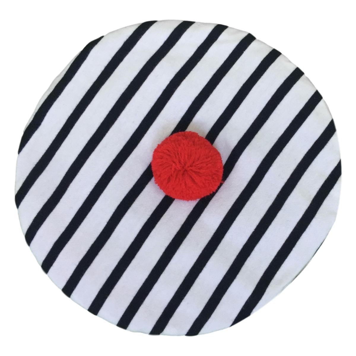 Béret rayé pompon rouge – Boutique Augustin