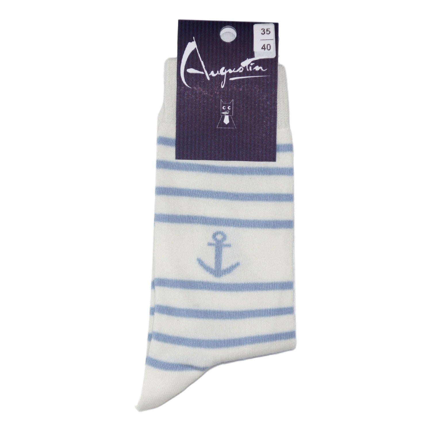 Chaussette Ancre rayure – Boutique Augustin (vue 3)