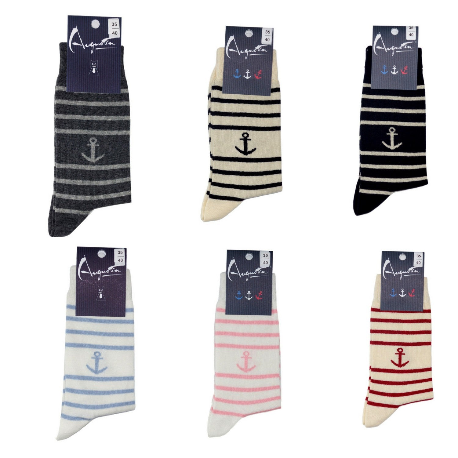 Chaussette Ancre rayure – Boutique Augustin (vue 7)