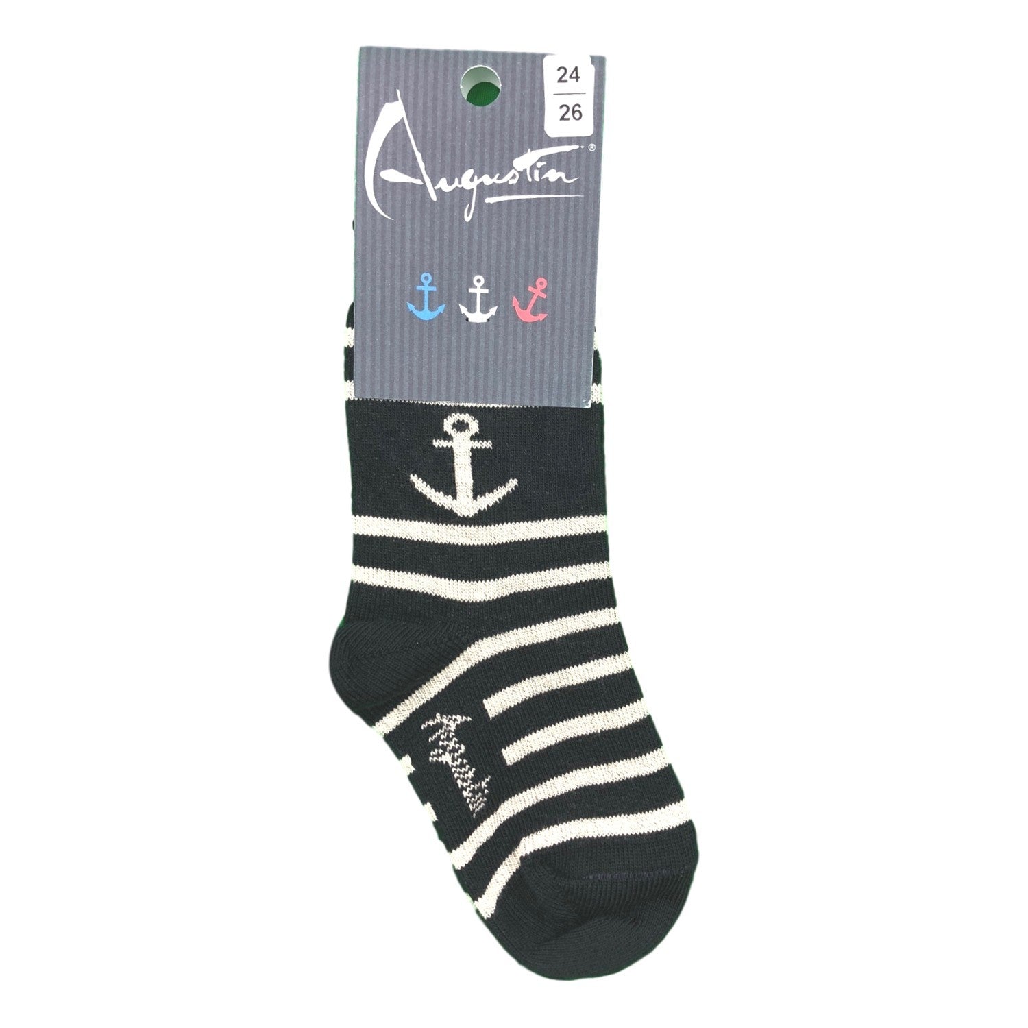 Chaussettes Enfant Ancre Rayée – Boutique Augustin (vue 2)