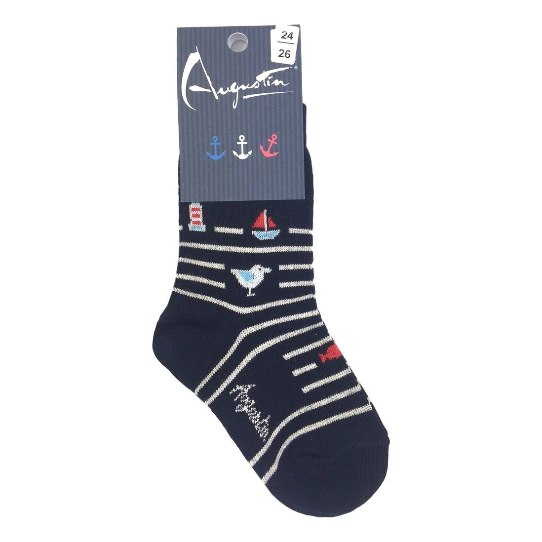Chaussettes Enfant Mouette Phare Rayure – Boutique Augustin (vue 3)