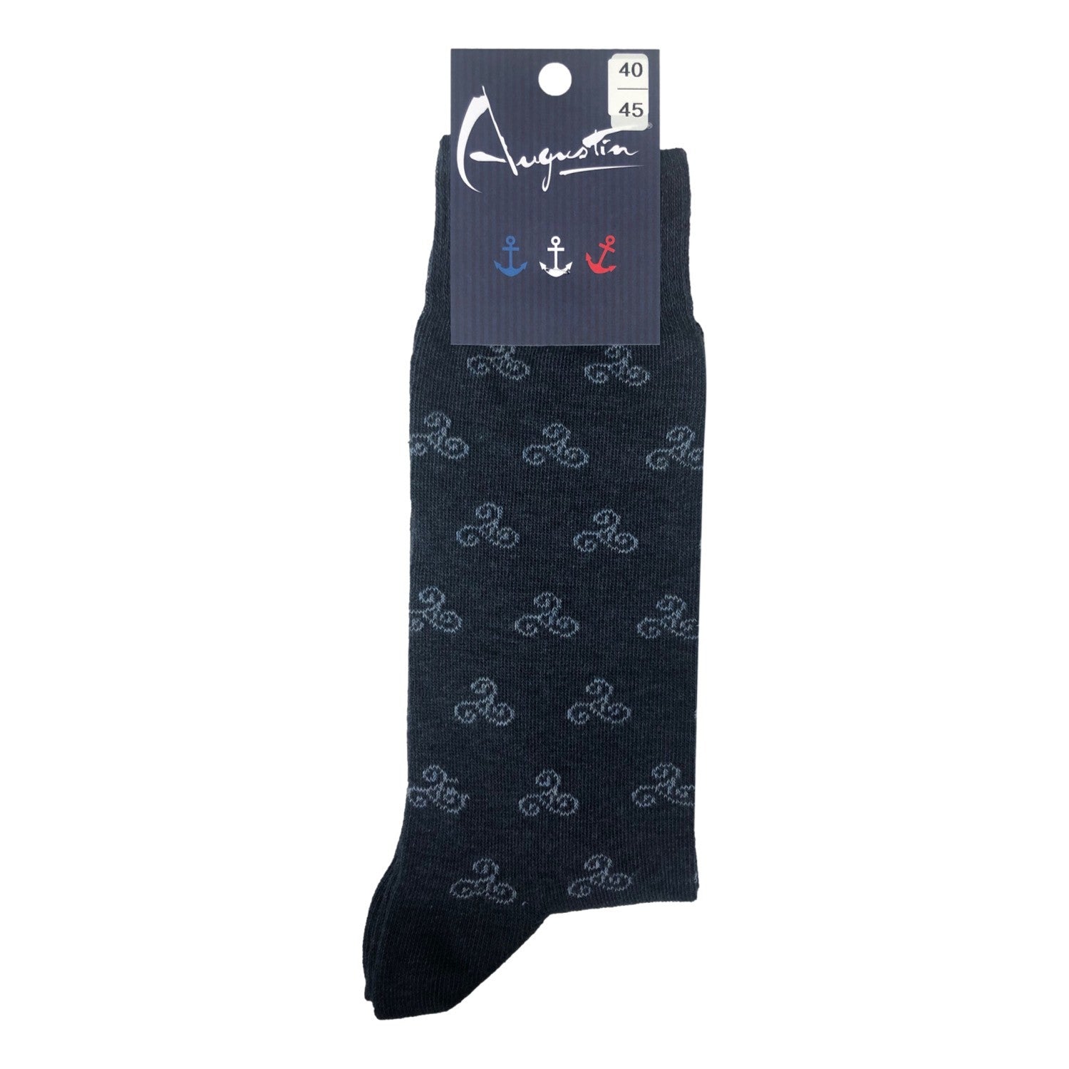 Chaussettes motif répété Triskell – Boutique Augustin (vue 2)