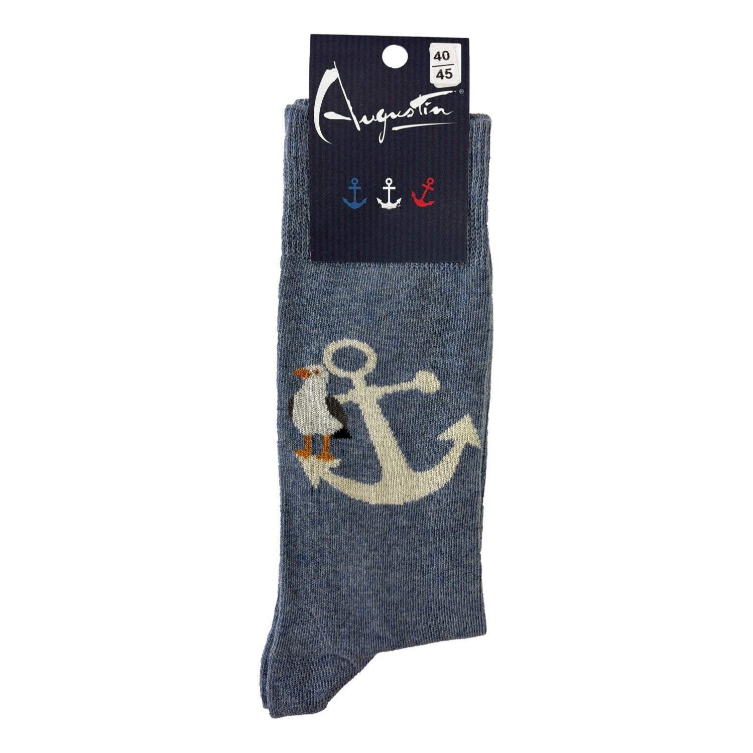 Chaussettes mouette posée sur une ancre – Boutique Augustin