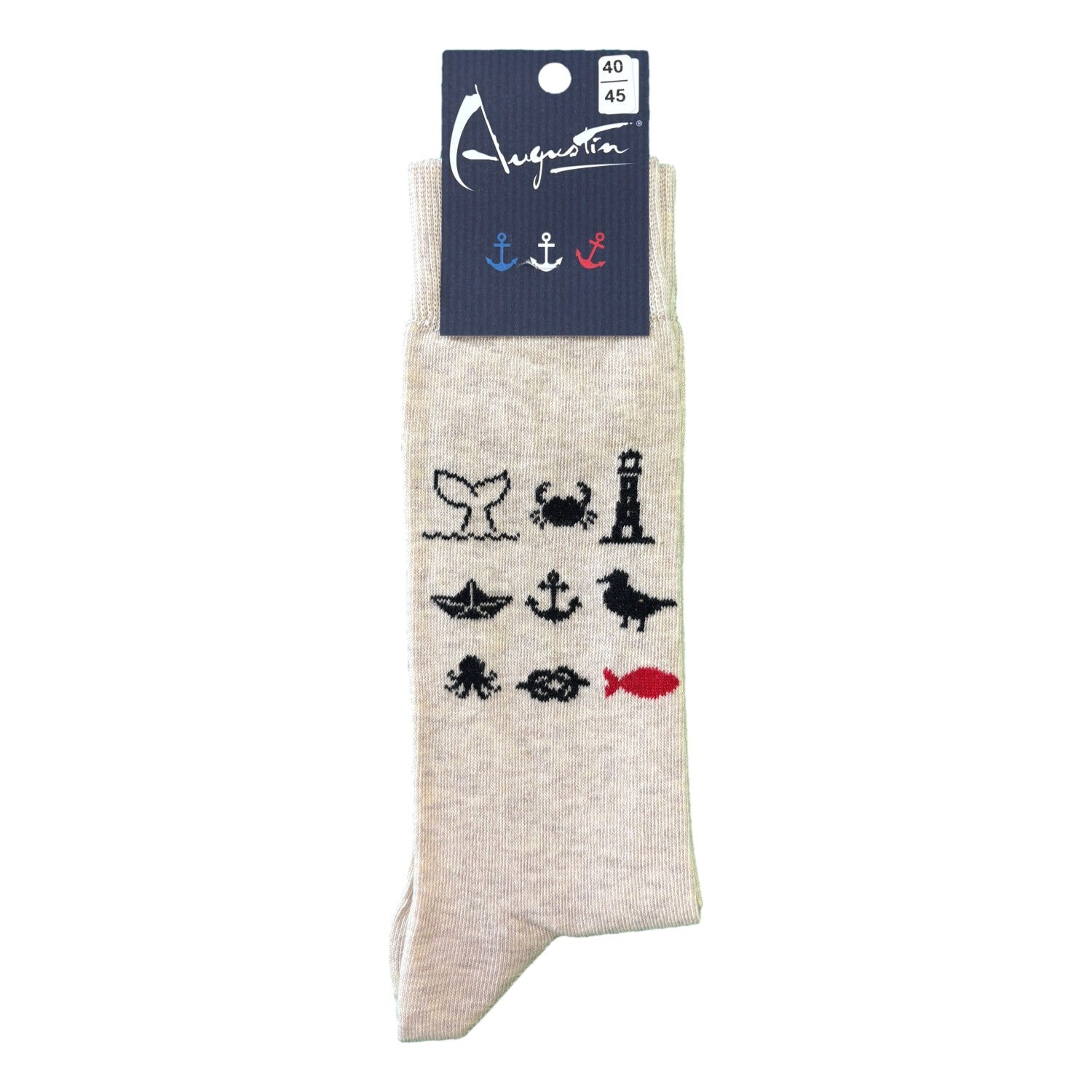 Chaussettes picto motifs marins – Boutique Augustin (vue 3)