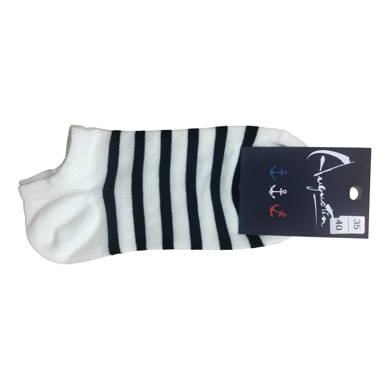 Chaussettes rayées invisibles – Boutique Augustin (vue 2)
