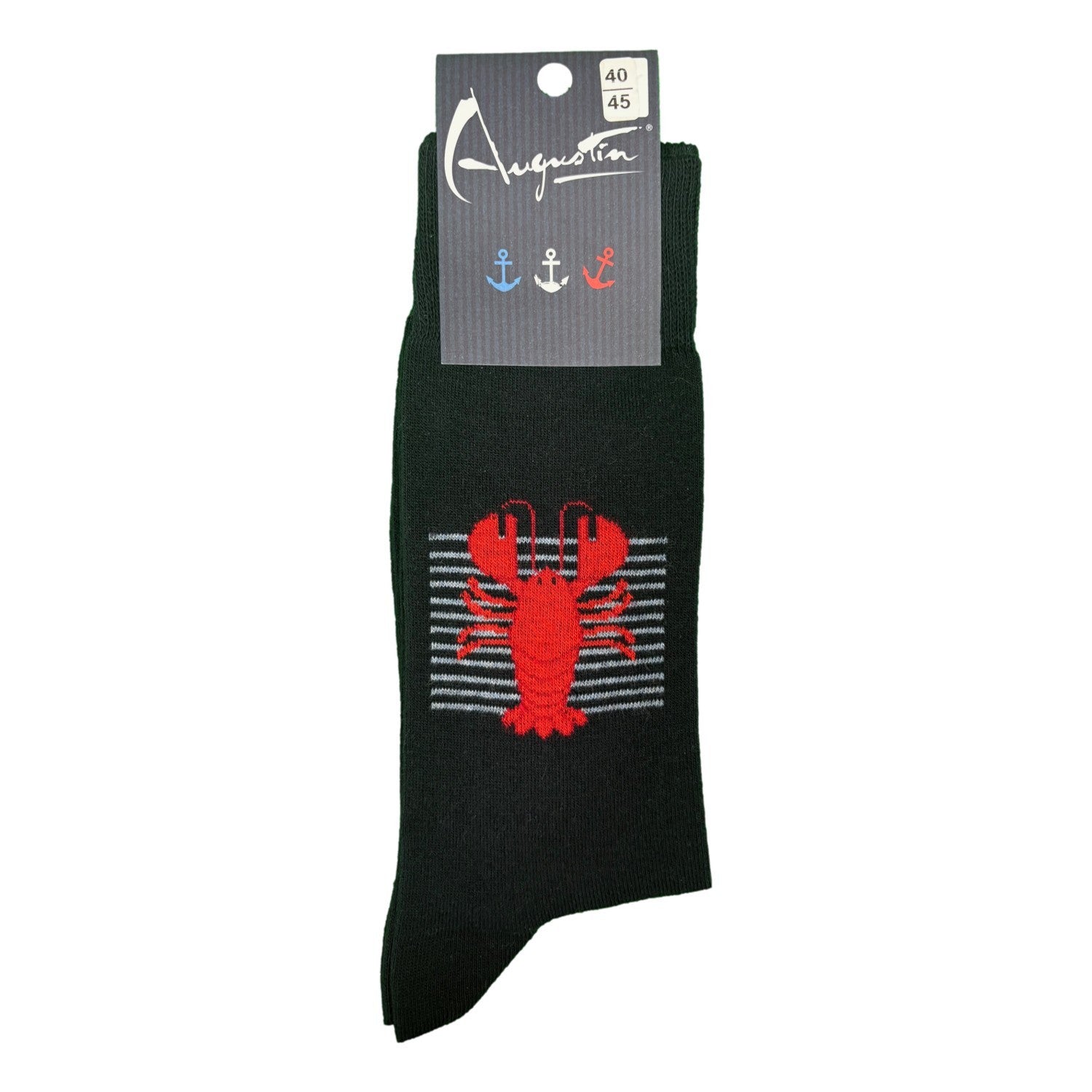 Chaussettes rayées motif homard – Boutique Augustin (vue 3)