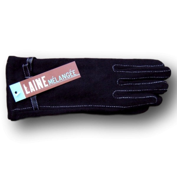 Gants femme laine mélangée avec surpiqure – Boutique Augustin